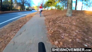Riding My Bicycle To Get Some Dick CloseUp Of My Ebony Booty Cheeks POV