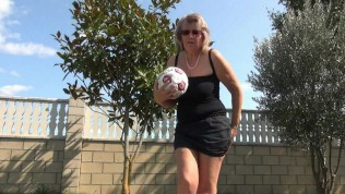Sporty granny outdoor play