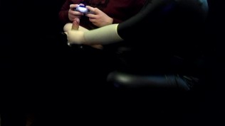 Got Milked with long latex gloves while gaming