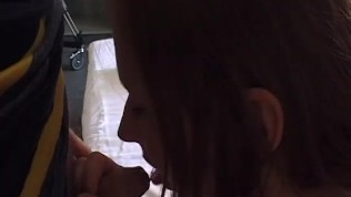 Hot amateur girlfriend with nice tits sucks dick with CIM