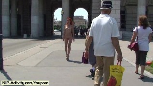 Spectacular Public Nudity With Redhead Janette