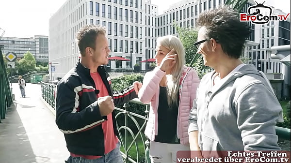 STRAßEN FLIRT – deutsche blonde teen abgeschleppt für anal dreier