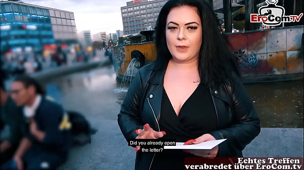 Deutsches Fettes BBW Mädchen abgeschleppt beim Straßen Casting
